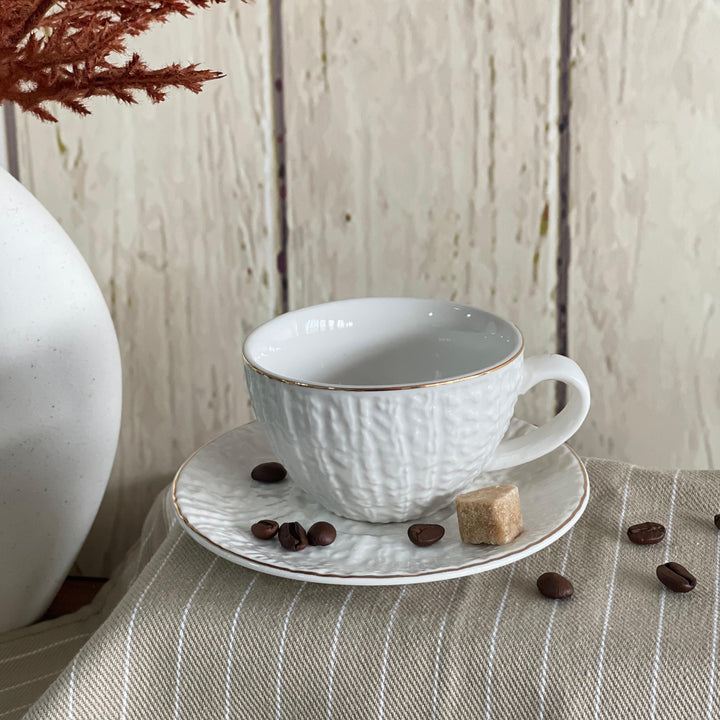 Set 6 tasses 7,50x5cm et sous-tasses 12cm