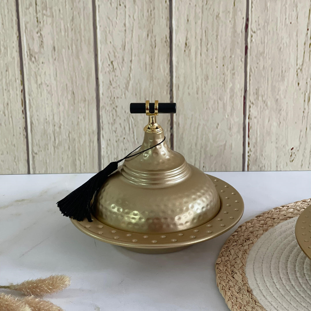 Tagine en métal doré 20x18cm
