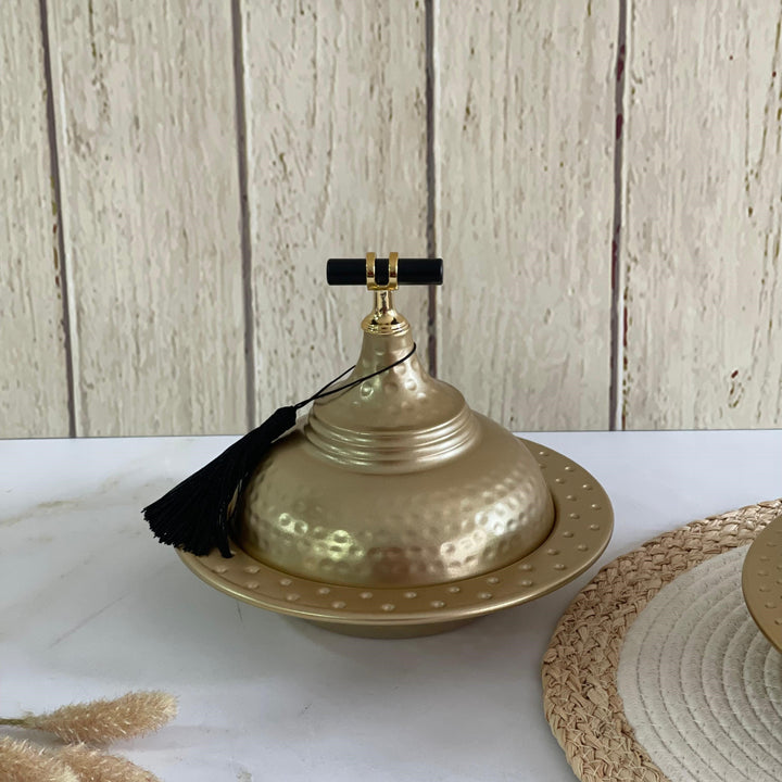 Tagine en métal doré 20x18cm