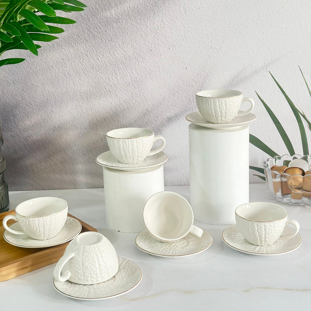 Set 6 tasses 7,50x5cm et sous-tasses 12cm
