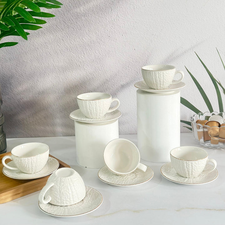 Set 6 tasses 7,50x5cm et sous-tasses 12cm