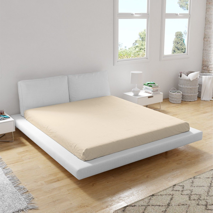 Set drap plat 240x260cm + 2 taies d'oreiller 50x70cm en coton