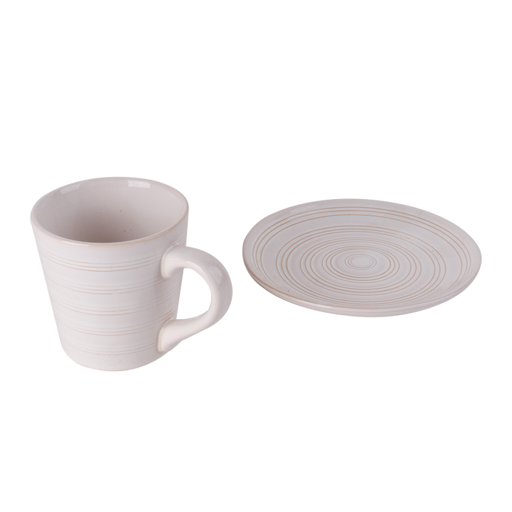 Set 6 tasses 9x8,50cm et sous tasses 15,50cm