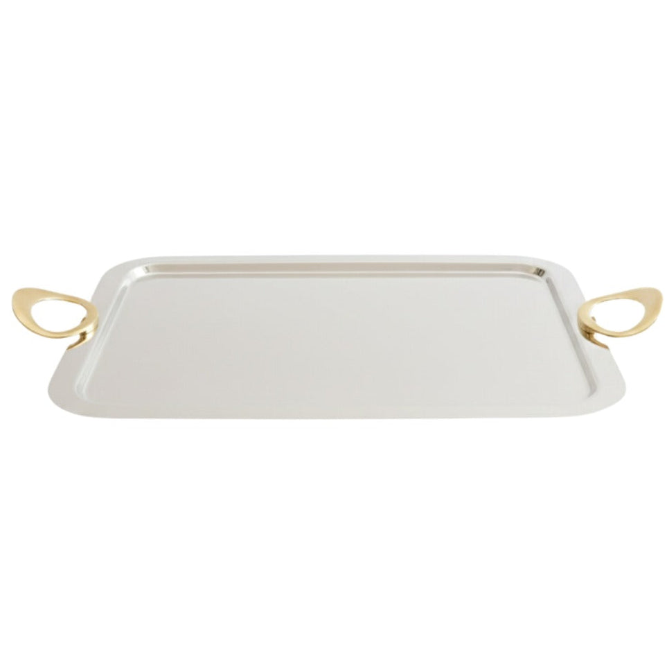 Plateau en inox argenté 47x34,50 cm