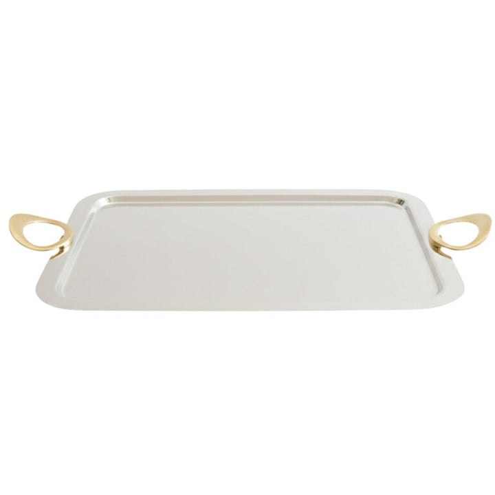 Plateau en inox argenté 47x34,50 cm