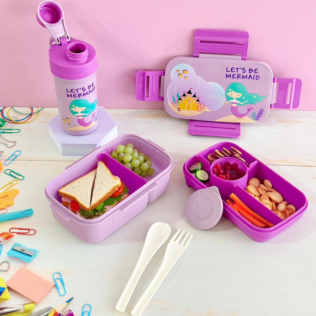 Set lunch box 2 niveaux 1800ML + gourde 500ML en plastique