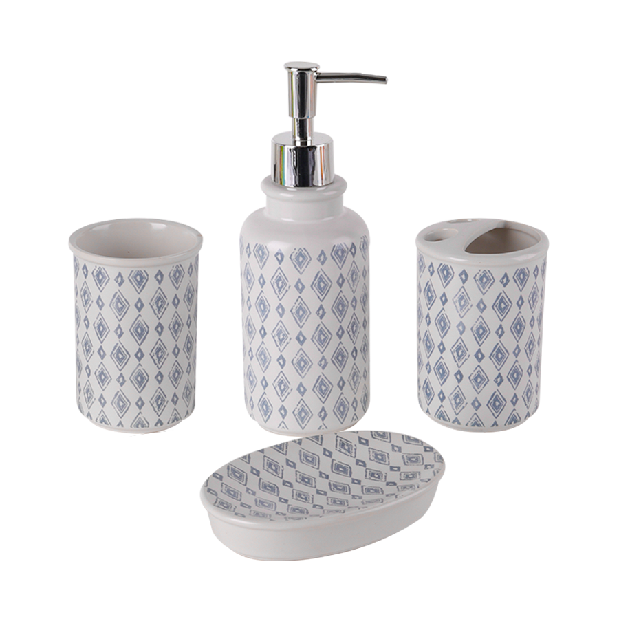 Set accessoires salle de bain en céramique 4pcs