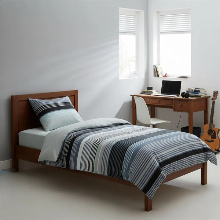 Parure de lit Bleu 1 place 150x215cm / 50x70cm