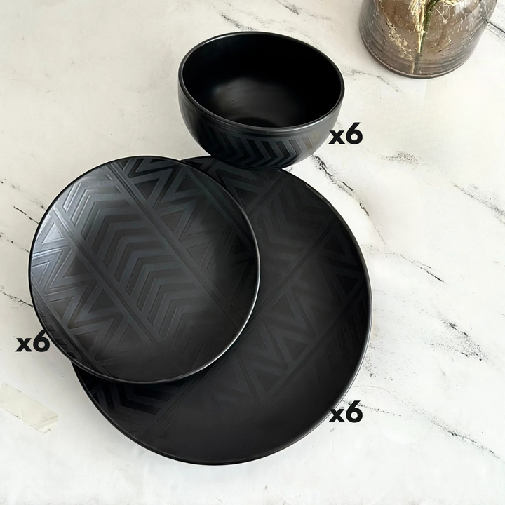 Service de table 18pcs noir