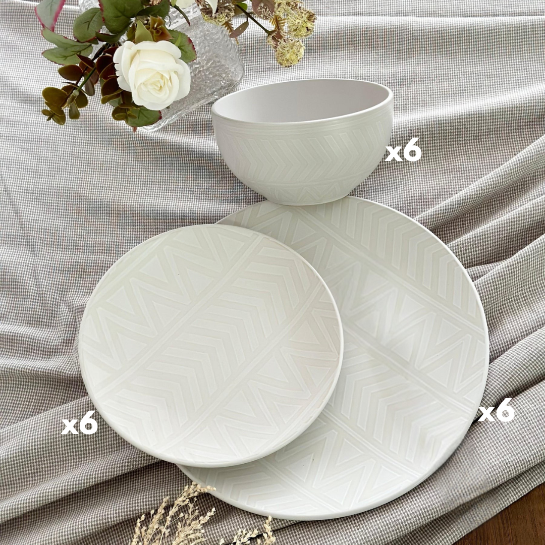 Service de table 18pcs blanc