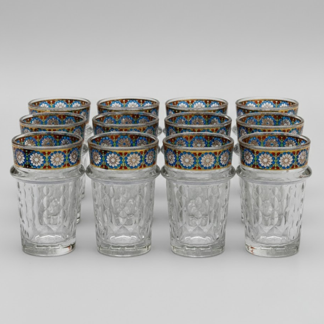 12 verres à thé Zellij marocain