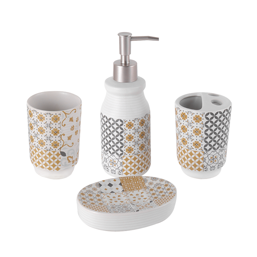 Set accessoires salle de bain en céramique 4pcs