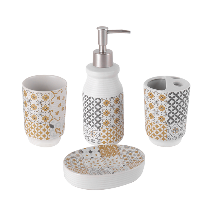 Set accessoires salle de bain en céramique 4pcs