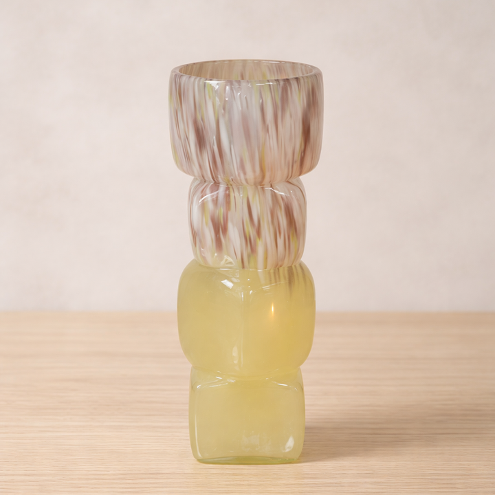 Vase décoratif en verre forme cubes 41x11cm