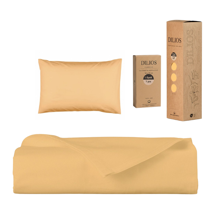 Set drap plat 150x260cm + 1 taie d'oreiller 50x70cm en coton