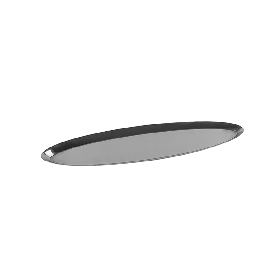 Plat ovale en métal argenté 48x13cm