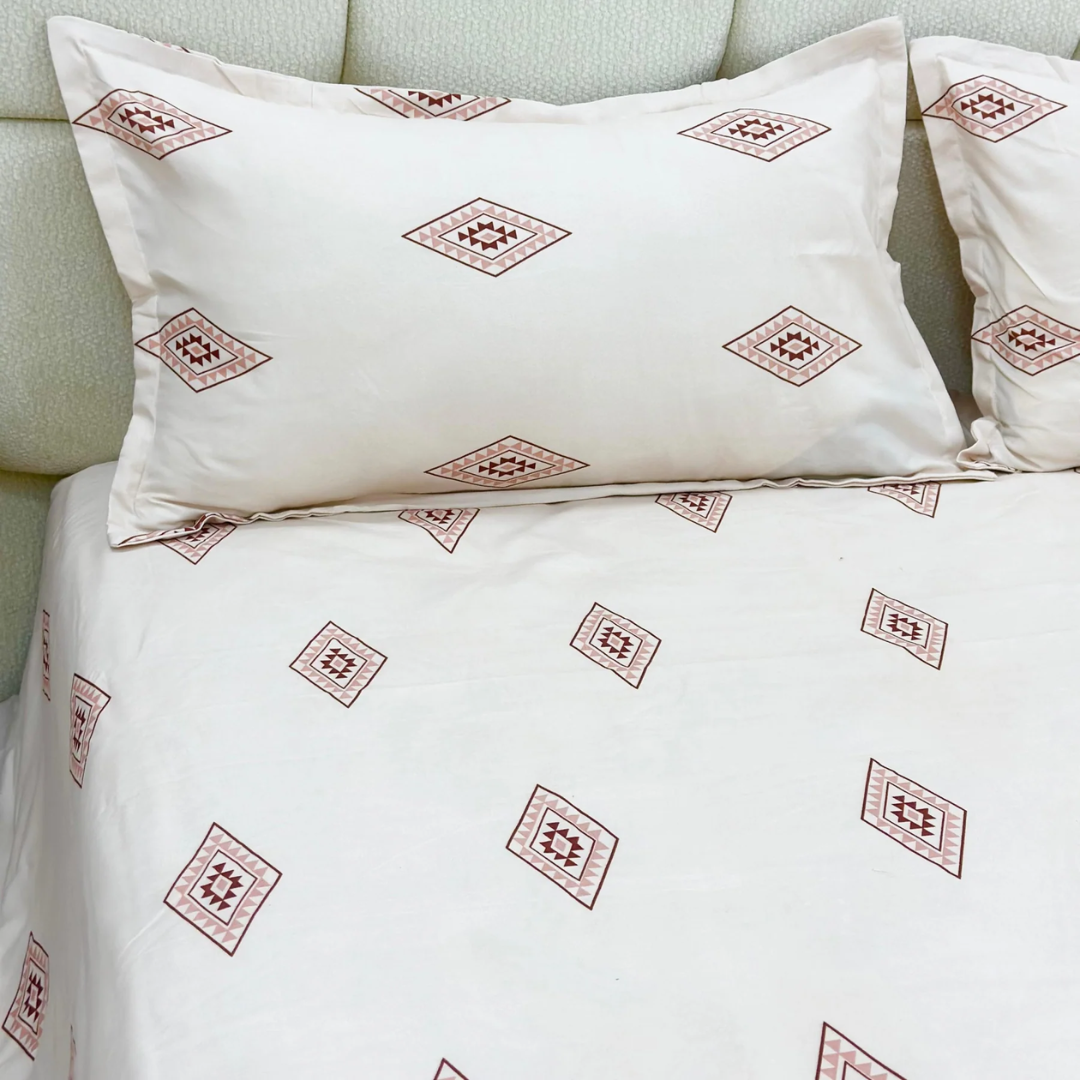 Set parure de lit 3pcs 230x240cm / 50x70cm x2 + 2 protège oreillers imperméables 50x70cm