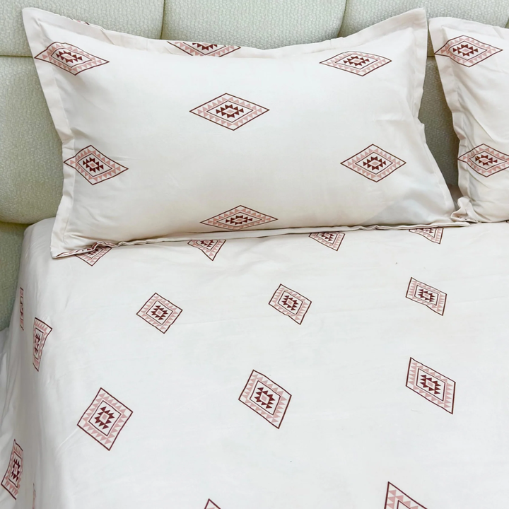 Set parure de lit 3pcs 230x240cm / 50x70cm x2 + 2 protège oreillers imperméables 50x70cm