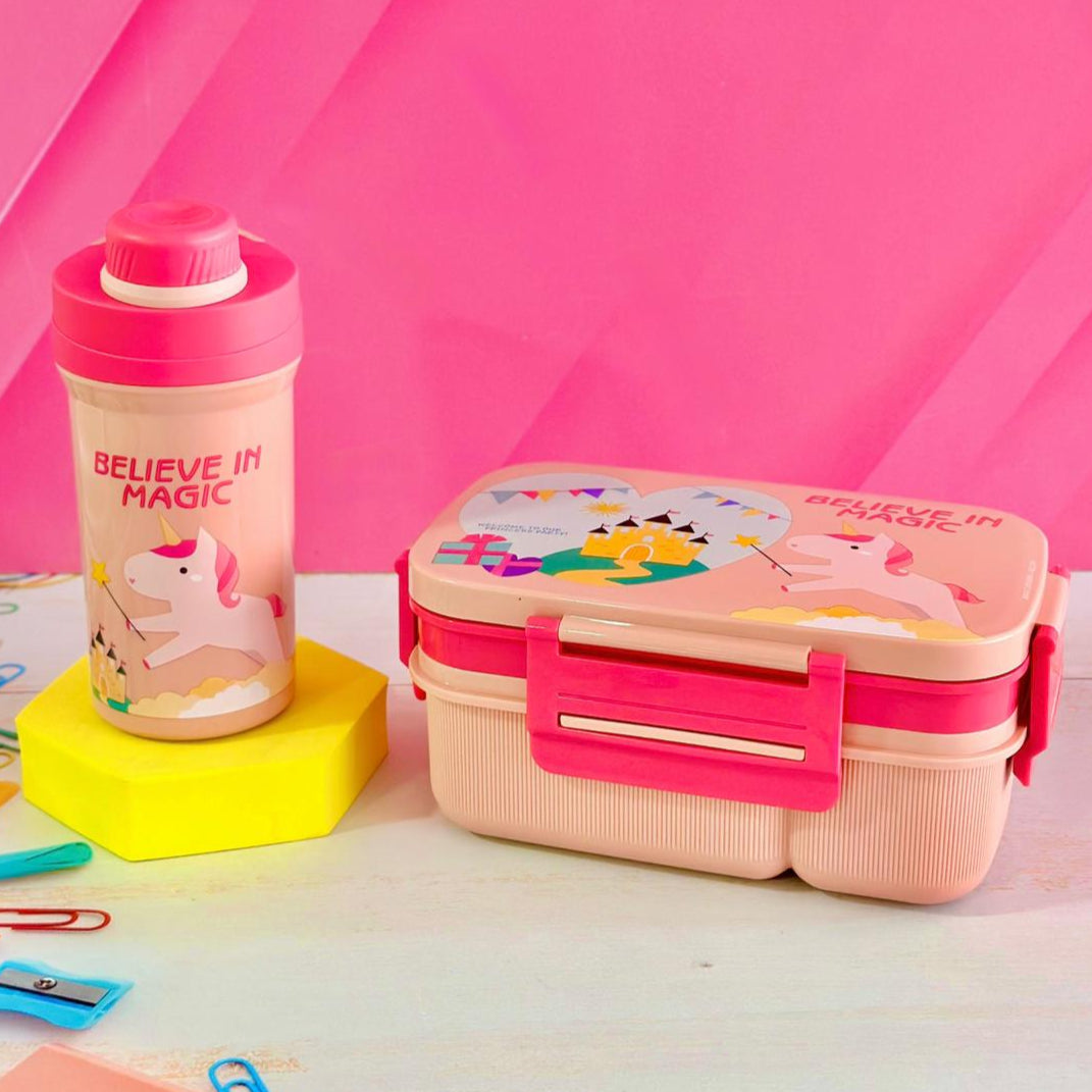 Set lunch box 2 niveaux 1800ML + gourde 500ML en plastique