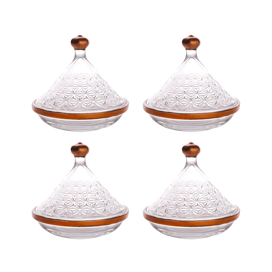 Set 4 tajine en verre 12cm - Saga Cuisine