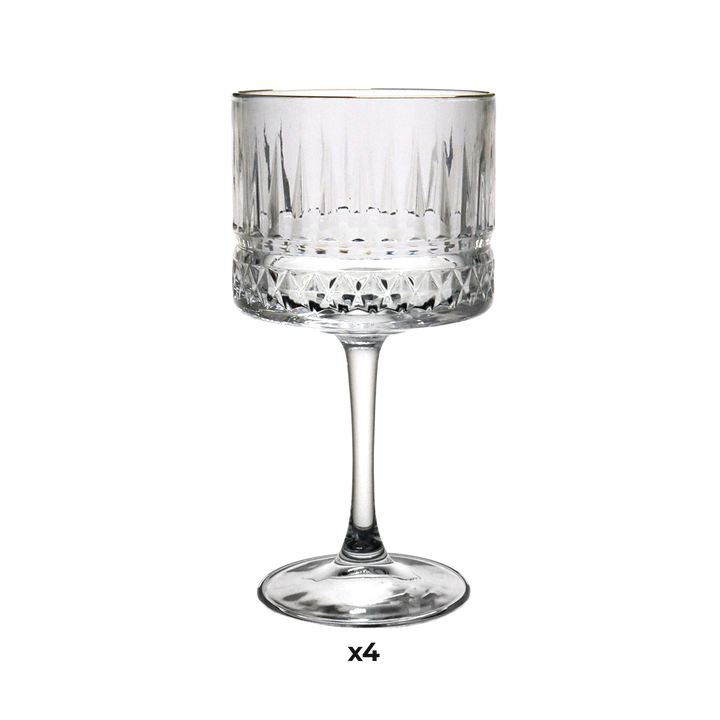 Set 4 coupelles en verre avec bordure dorée 500ML