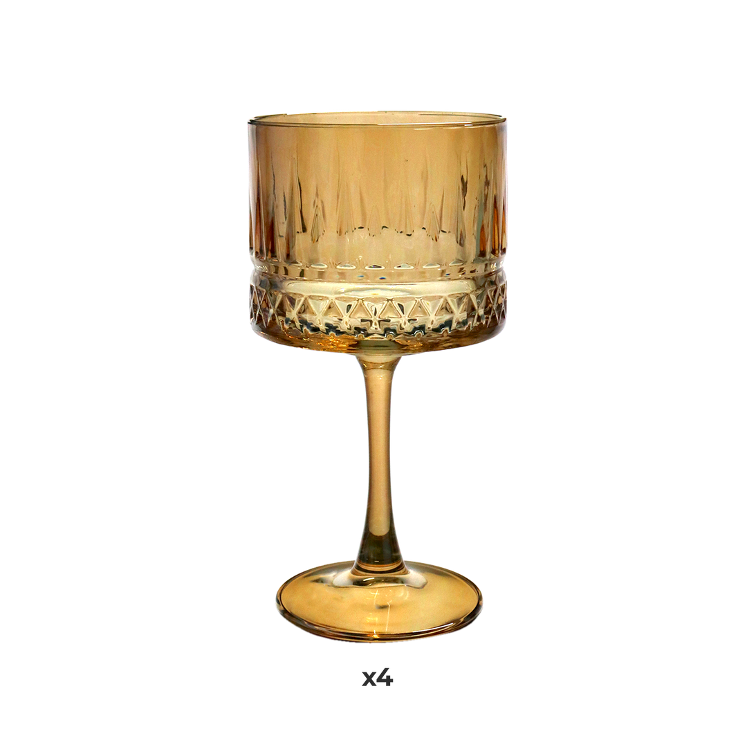 Set 4 coupelles en verre doré 500ML