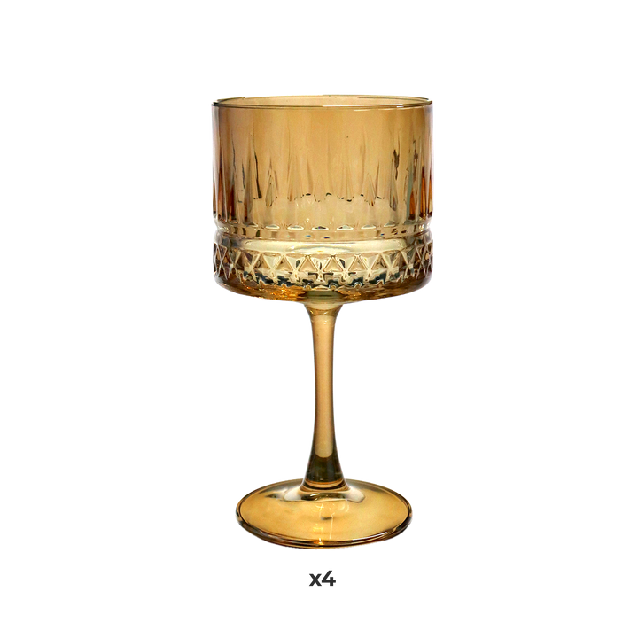 Set 4 coupelles en verre doré 500ML