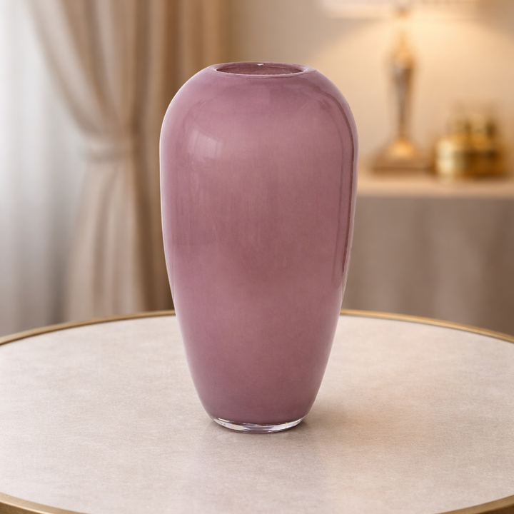 Vase décoratif en verre rose 39x17cm