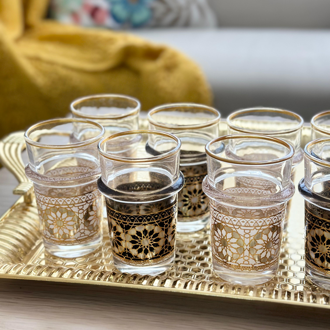 12 verres à thé "Zellij Marocain"