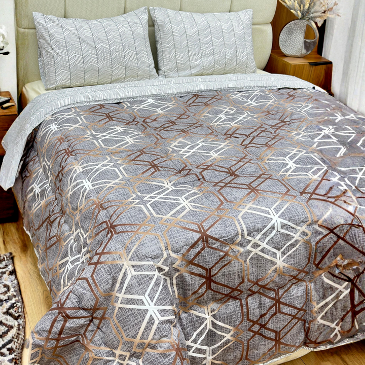 Couvre lit 235x235cm + 2 Taies d'oreiller 50x70cm