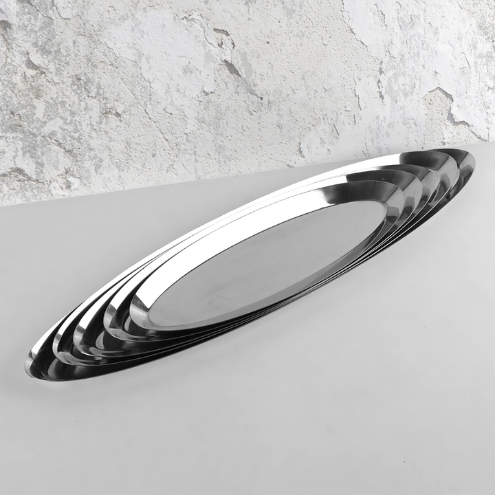 Plat ovale en métal argenté 48x13cm
