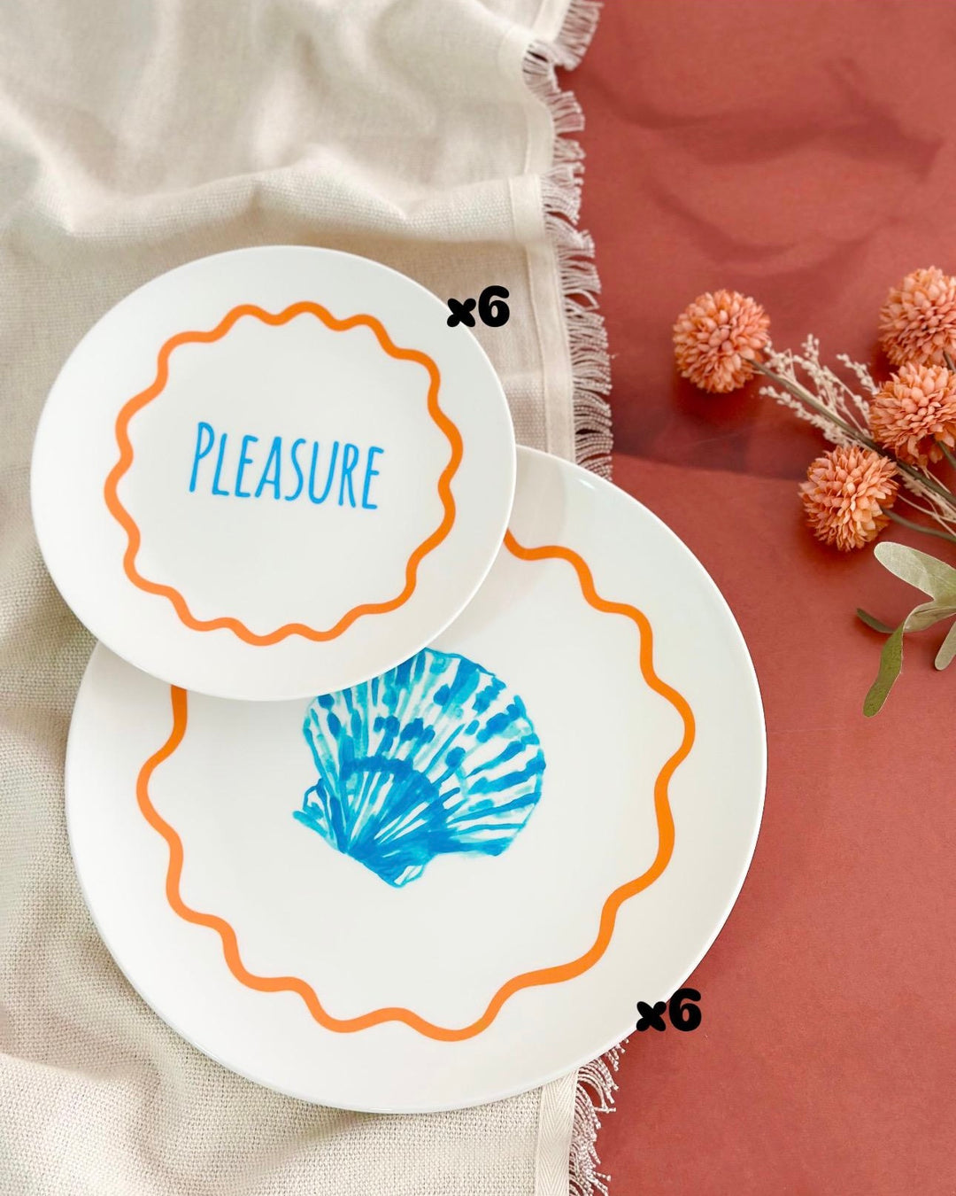 Set 6 plats 26cm + 6 assiettes 19cm