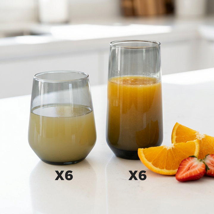 Set 6 Verres Noir 425ML + 6 Verres 470ML