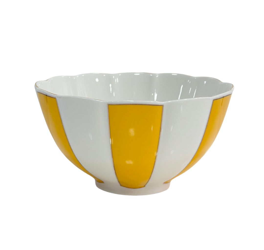 Bol jaune en porcelaine 12x23cm