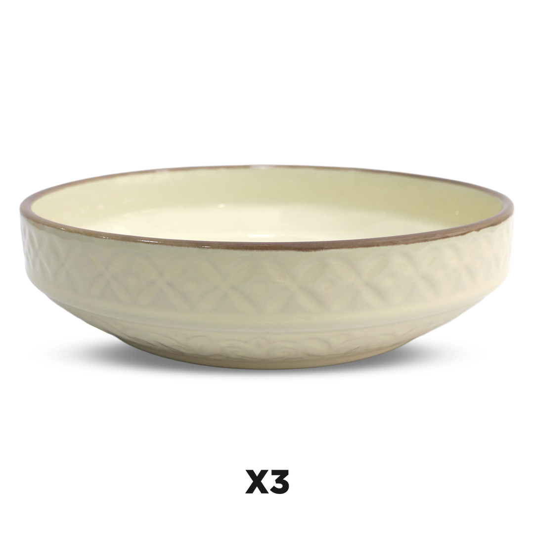 Set 6 assiettes creuses 22cm + 6 verres 300ML en céramique