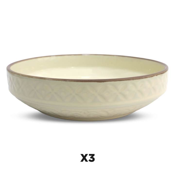 Set 6 assiettes creuses 22cm + 6 verres 300ML en céramique