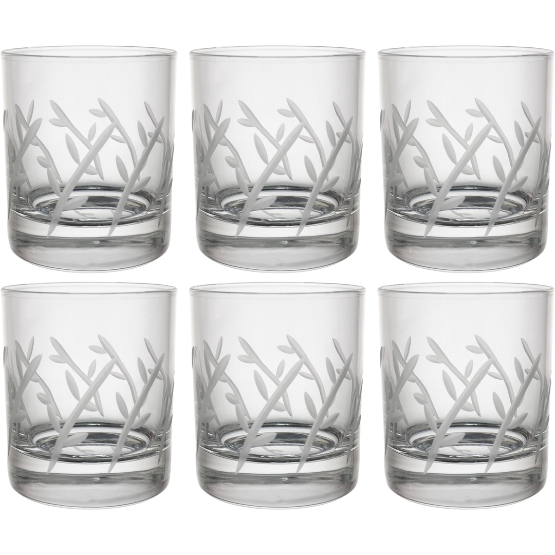 6 verres à eau/jus gravés