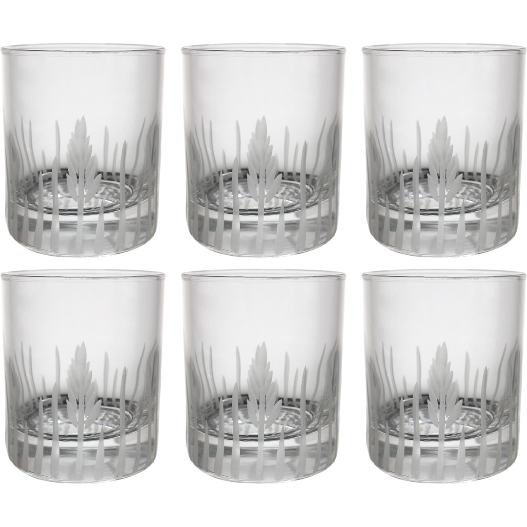 6 verres à eau/jus gravés