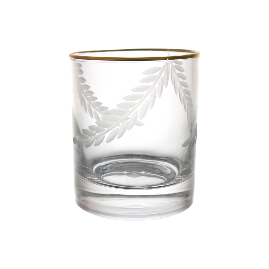 6 verres à eau/jus gravés avec filet doré