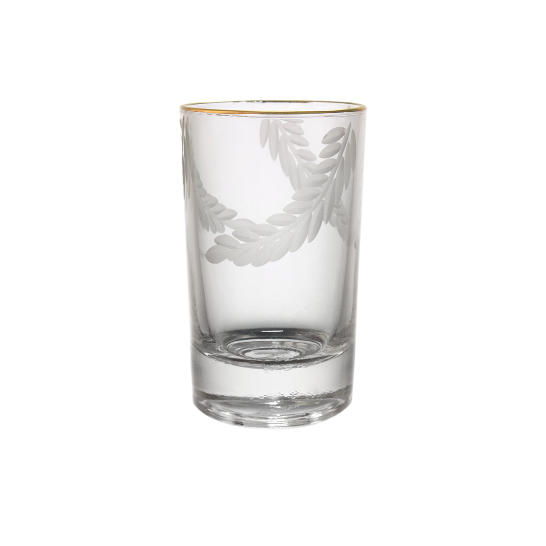 6 verres à café gravés avec filet doré