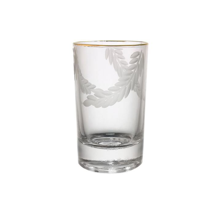 6 verres à café gravés avec filet doré