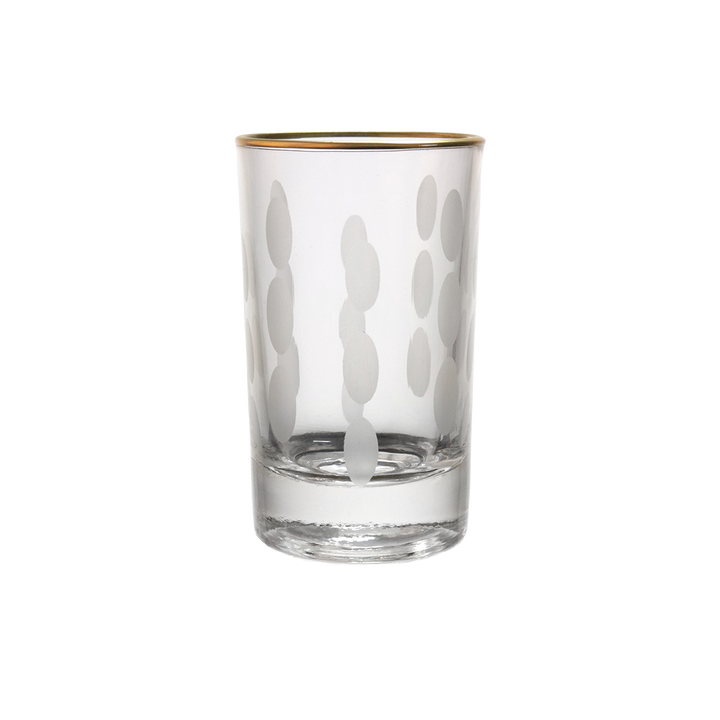 6 verres à café gravés avec filet doré