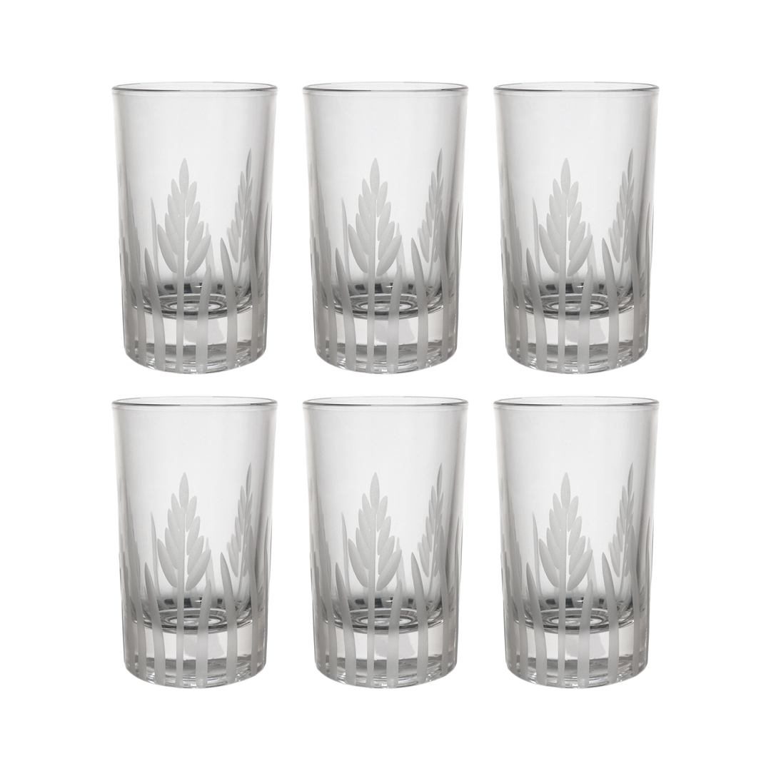 6 verres à café gravés