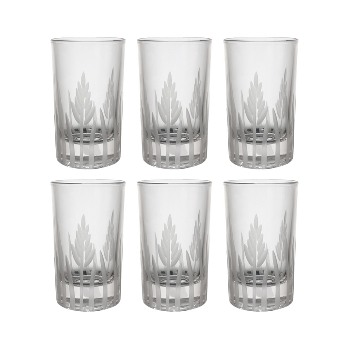 6 verres à café gravés