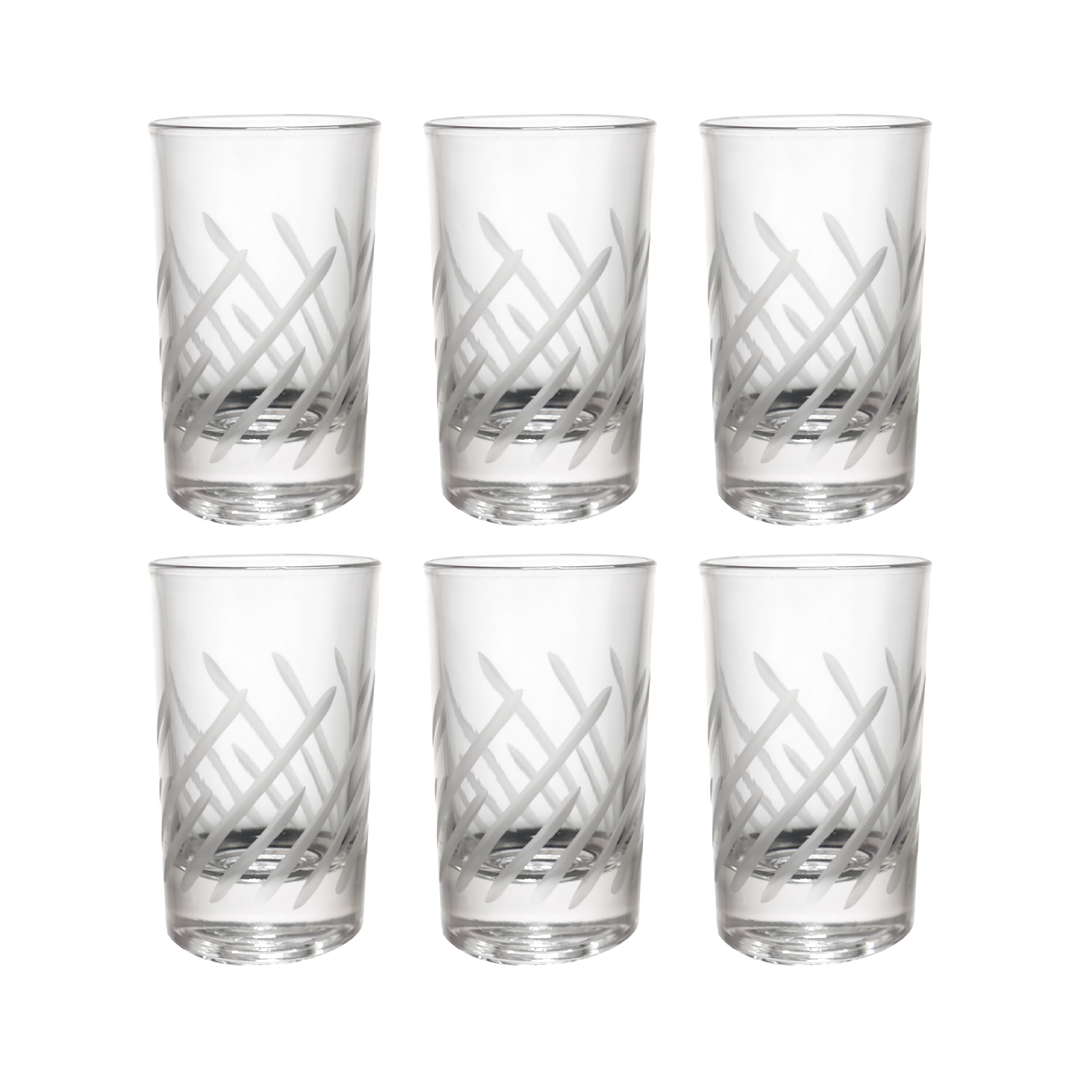 6 verres à café gravés