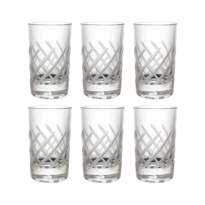 6 verres à café gravés