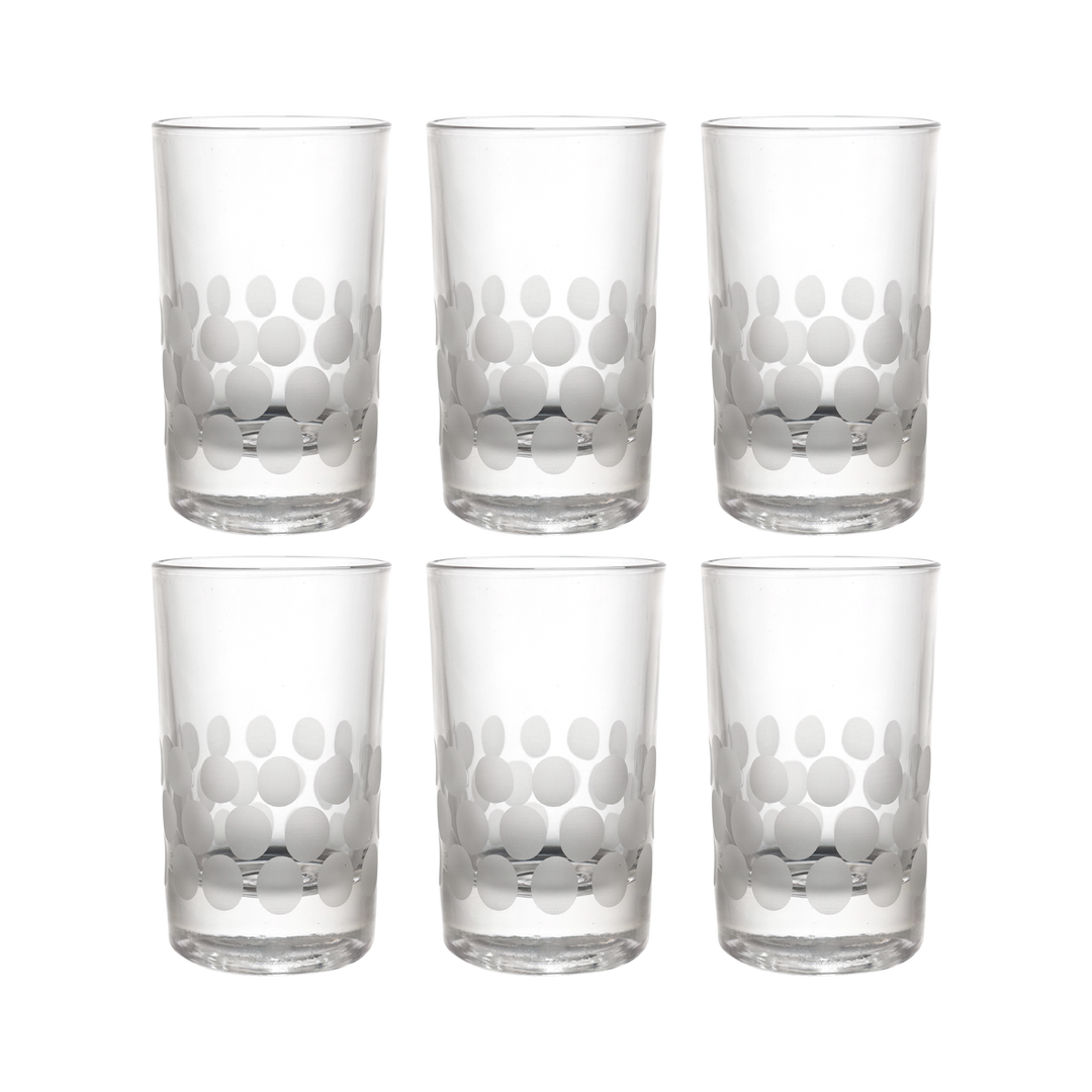 6 verres à café gravés