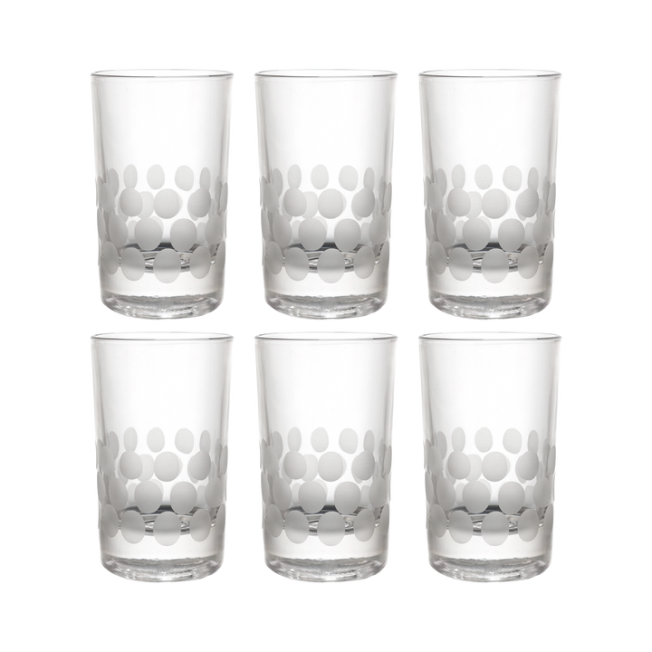 6 verres à café gravés