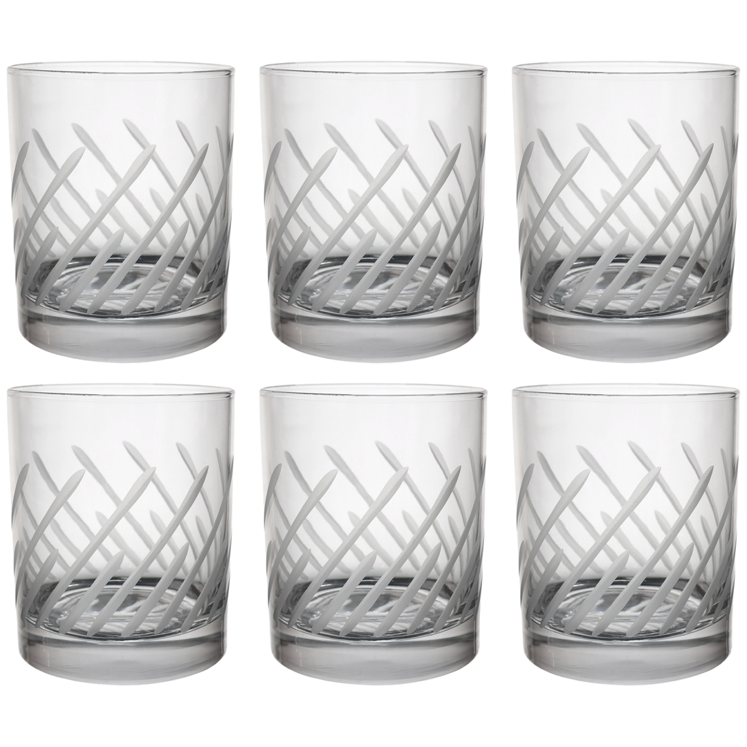 6 verres à eau/jus gravés