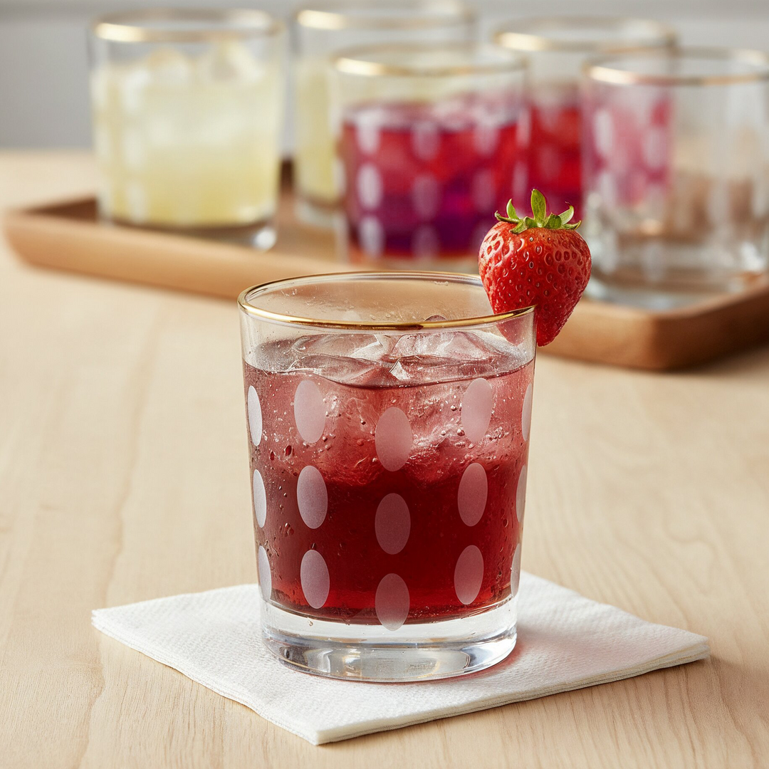 6 verres à eau/jus gravés avec filet doré